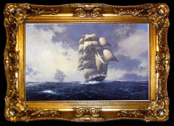 framed  unknow artist Seascape, boats, ships and warships.97, ta009-2